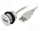 USB socket; 22mm; har-port; -25÷70°C; Ø22.3mm; IP20; silver HARTING