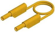TEST LEAD, 4MM BANANA PLUG, YELLOW, 2M