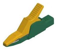 CROCODILE CLIP, 30MM, GREEN/YELLOW, 32A
