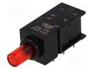Switch: push-button; Pos: 2; DPDT; 0.5A/60VAC; 0.5A/60VDC; OFF-ON MENTOR