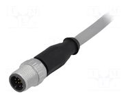 Connector: M12; plug; male; PIN: 12; straight; cables; 0.5m HARTING