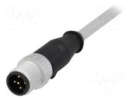 Connector: M12; plug; male; PIN: 5; straight; cables; 1m HARTING