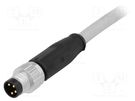 Connector: M8; male; PIN: 4; straight; with lead; plug; 7.5m; PVC HARTING