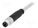 Connector: M8; male; PIN: 3; straight; with lead; plug; 7.5m; PVC HARTING