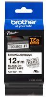 PET FILM TAPE, ADHESIVE, BLACK ON WHITE