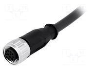 Connector: M12; plug; female; PIN: 12; straight; cables; 0.5m HARTING