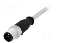 Connector: M12; plug; male; PIN: 5; straight; cables; 0.5m HARTING