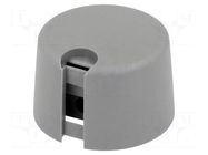 Knob; with pointer; plastic; Øshaft: 6.35mm; Ø24x16mm; grey; A10 OKW