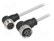 Cable: for sensors/automation; PIN: 4; angled; Len: 600mm; plug; PVC HARTING