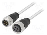 Cable: for sensors/automation; 7/8",both sides; 0.6m; male; PIN: 4 HARTING