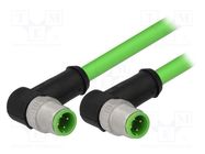 Cable: for sensors/automation; PIN: 4; M12-M12; D code-Ethernet HARTING