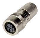 SENSOR CONNECTOR, M12, RCPT, 4POS, CABLE