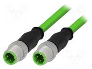 Cable: for sensors/automation; PIN: 4; M12-M12; D code-Ethernet HARTING