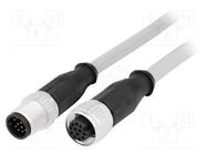 Cable: for sensors/automation; PIN: 12; M12-M12; 2m; plug; plug HARTING