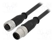 Cable: for sensors/automation; PIN: 12; M12-M12; 2m; plug; plug HARTING