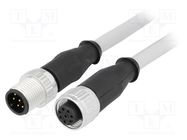 Cable: for sensors/automation; PIN: 8; M12-M12; 1m; plug; plug; male HARTING