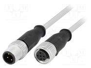 Cable: for sensors/automation; PIN: 4; M12-M12; 10m; plug; plug HARTING