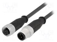 Cable: for sensors/automation; PIN: 3; M12-M12; 2m; plug; plug; male HARTING