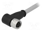 Connector: M8; female; PIN: 4; angled 90°; with lead; plug; 1m; PVC HARTING