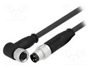 Cable: for sensors/automation; M8-M8; male; female; PIN: 3; plug HARTING