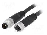 Cable: for sensors/automation; M8 male,M8 female; PIN: 4; plug; 2m HARTING