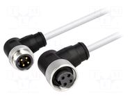 Cable: for sensors/automation; PIN: 4; unshielded; plug; PVC; 0.3m HARTING