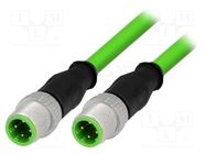 Cable: for sensors/automation; PIN: 4; M12-M12; D code-Ethernet HARTING