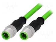 Cable: for sensors/automation; M12; PIN: 4; shielded,straight HARTING