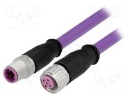 Cable: for sensors/automation; PIN: 4; M12-M12; B code-Profibus HARTING