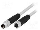 Cable: for sensors/automation; M8-M8; male; female; PIN: 4; plug HARTING