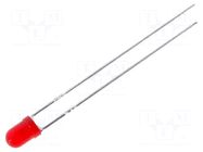 LED; red; 3mm; 8÷50mcd; 60°; Front: convex; 2÷2.5VDC; No.of term: 2 KINGBRIGHT ELECTRONIC
