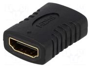 Adapter; HDMI socket,both sides; black LOGILINK