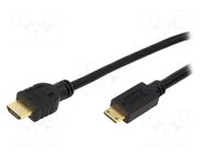 Cable; HDMI plug,mini HDMI plug; PVC; HDMI 1.4; Len: 1m; black LOGILINK