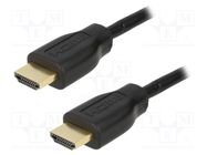 Cable; HDMI 1.4; HDMI plug,both sides; PVC; Len: 2m; black LOGILINK