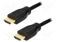 Cable; HDMI 1.4; HDMI plug,both sides; PVC; Len: 0.5m; black LOGILINK
