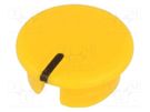 Cap; ABS; yellow; push-in; Pointer: black; round; A2513,A2613 OKW