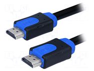 Cable; HDMI plug,both sides; PVC; HDMI 1.4; Len: 10m; black,blue LOGILINK