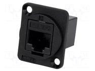 Coupler; FT; Cat: 6; 8p8c; RJ45 socket,both sides; 19x24mm; plastic CLIFF