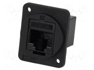 Coupler; FT; Cat: 5e; 8p8c; RJ45 socket,both sides; 19x24mm CLIFF