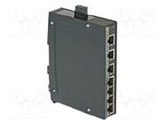 Switch PoE Ethernet; unmanaged; Number of ports: 7; 9÷60VDC; RJ45 HARTING