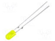 LED; 3mm; yellow; 10÷20mcd; 30°; Front: convex; 1.8÷2.4V OPTOSUPPLY