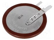 Re-battery: Li; VL3032; 3V; 100mAh; 2pin,for PCB; Ø30x3.9mm PANASONIC