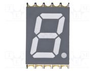 Display: LED; 7-segment; 10mm; 0.39"; No.char: 1; yellow-green; SMD OPTO Plus LED