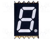 Display: LED; 7-segment; 10mm; 0.39"; No.char: 1; red; 30mcd; anode OPTO Plus LED