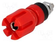 Connector: 4mm banana; socket; 30A; 60VDC; 48mm; red; nickel plated CLIFF