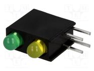 LED; in housing; 3mm; No.of diodes: 2; yellow/green; 2mA; 40° KINGBRIGHT ELECTRONIC