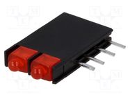 LED; in housing; 1.8mm; No.of diodes: 2; red; 20mA; 70°; 2÷2.5V KINGBRIGHT ELECTRONIC
