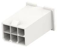 PLUG HOUSING, 6POS, POLYAMIDE, WHITE