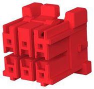 PLUG HOUSING, 6POS, PA6.6 GF, RED