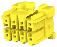 PLUG HOUSING, 8POS, PA6.6 GF, YELLOW